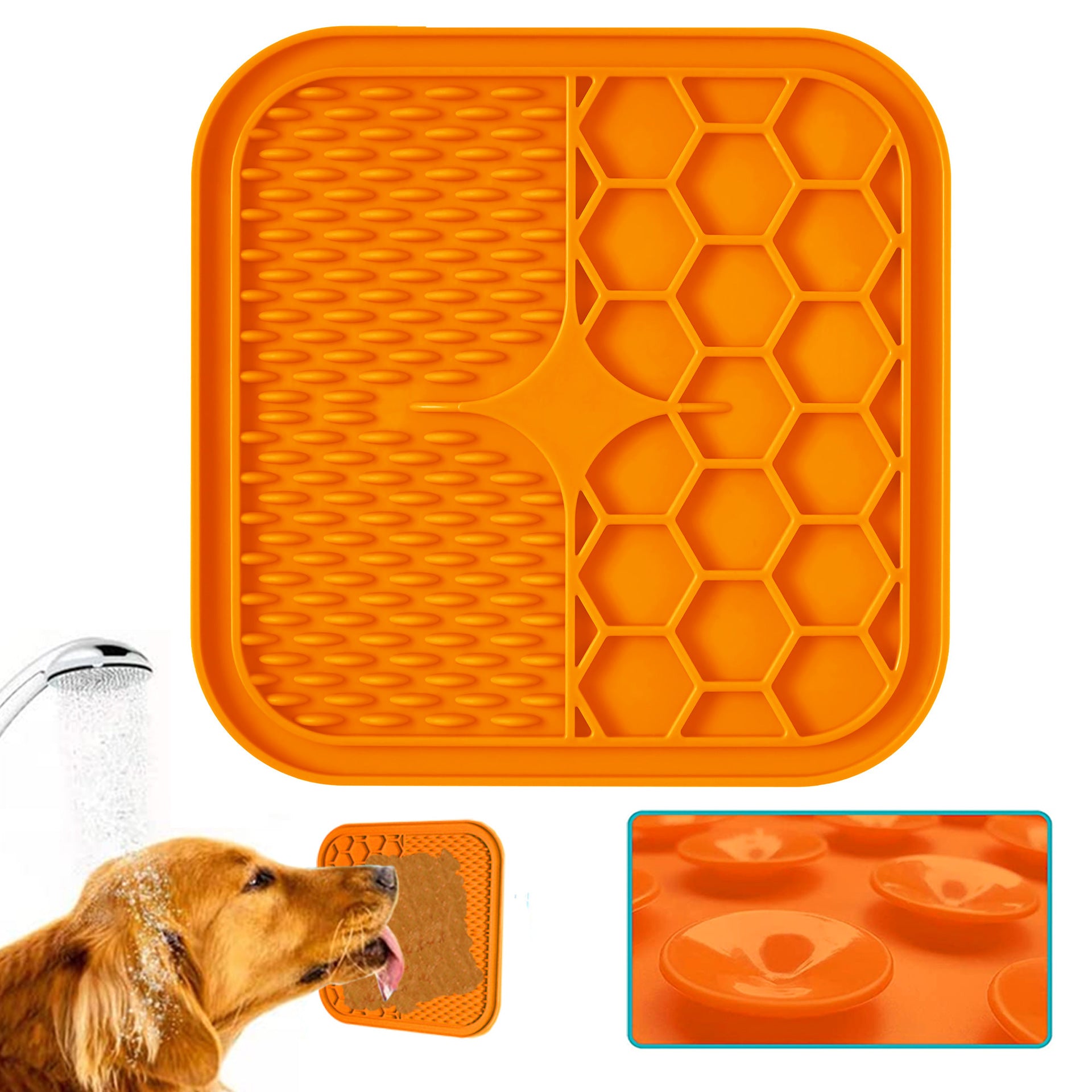 PawSolve Slow Feeder Lick Mat for Dogs & Cats — 2-Pack with Scraper, 21×21 cm Silicone