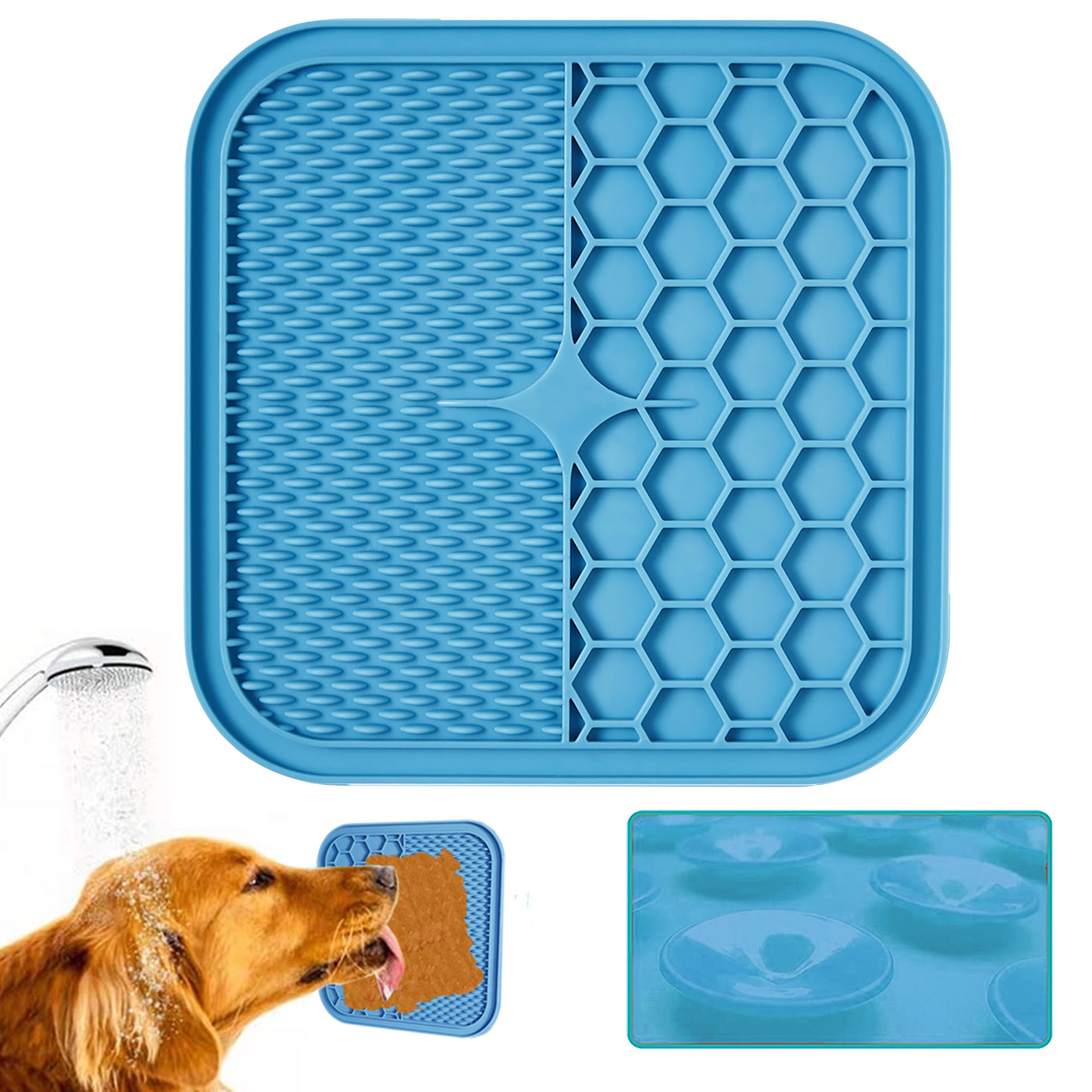PawSolve Slow Feeder Lick Mat for Dogs & Cats — 2-Pack with Scraper, 21×21 cm Silicone
