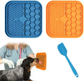 PawSolve Slow Feeder Lick Mat for Dogs & Cats — 2-Pack with Scraper, 21×21 cm Silicone