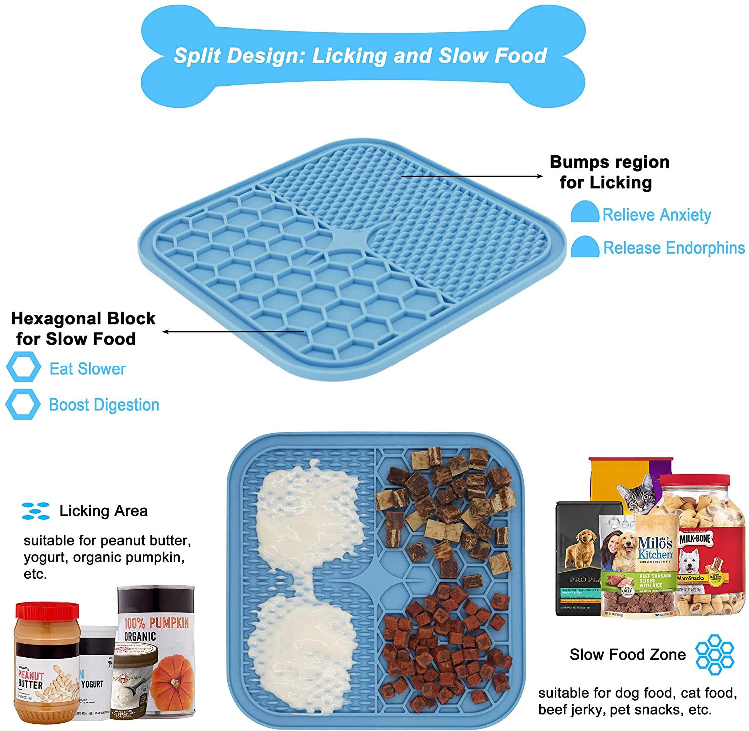 PawSolve Slow Feeder Lick Mat for Dogs & Cats — 2-Pack with Scraper, 21×21 cm Silicone
